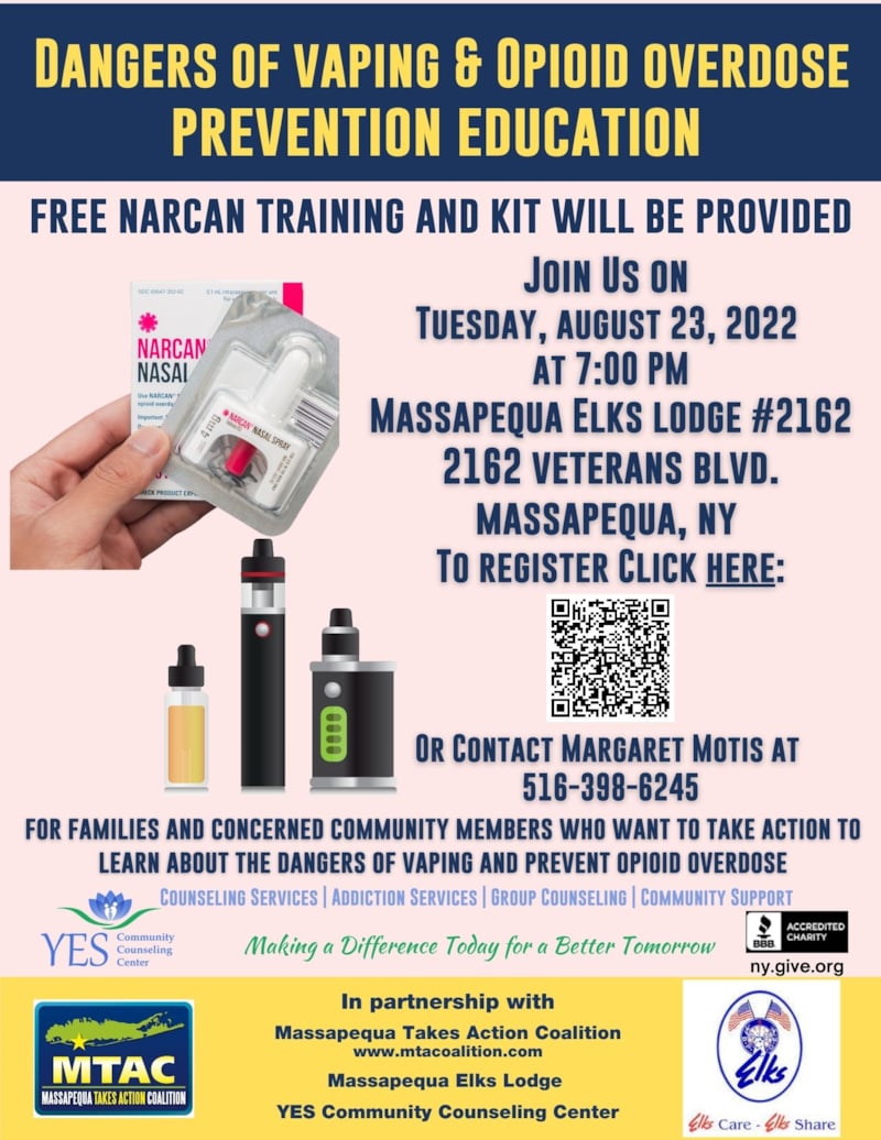 Massapequa Elks & MTAC Host Prevention Education Program
